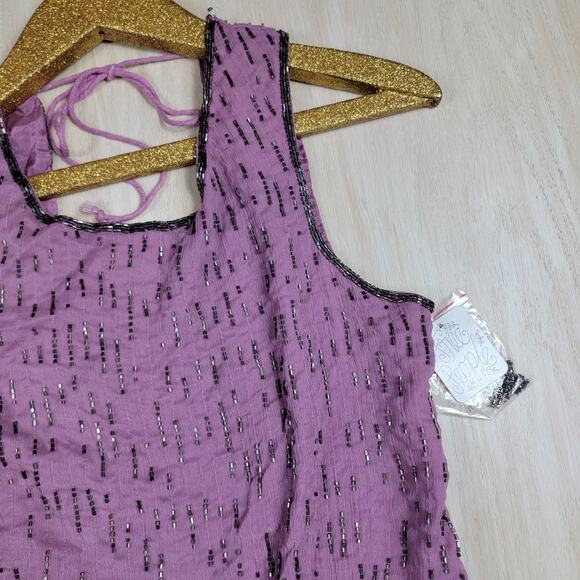 Free People Pink Rose Beaded Beauty Embellished Sleeveless Playsuit Romper 2 - Picture 2 of 15